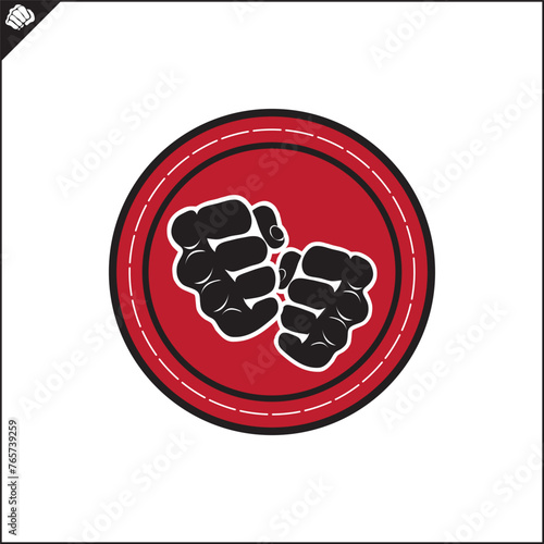Martial arts, kyokushin karate colored symbol, logo creative design emblem. Vector