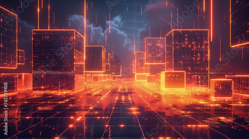 Abstract background in digital format, ideal for depicting a wide range of applications, including network capabilities, technological processes, digital storage, science, education