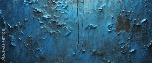 Blue metallic rough grunge surface texture background from Generative AI