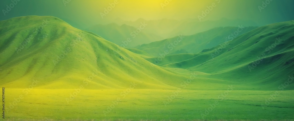_Green to yellow gradient grunge rough vintage flat texture surface background from Generative AI