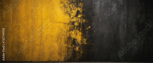 _Dark yellow to black gradient grunge rough vintage flat texture surface background from Generative AI