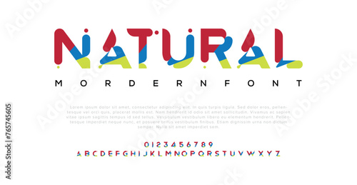 Colors font alphabet letters. Modern logo typography. Color creative art typographic design. Festive letter set for rainbow logo, headline, color cover title, joy monogram. Isolated vector typeset