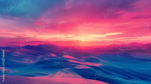 Radiant arcs of color stretching across the horizon,  casting a warm and inviting glow over the landscape © basketman23