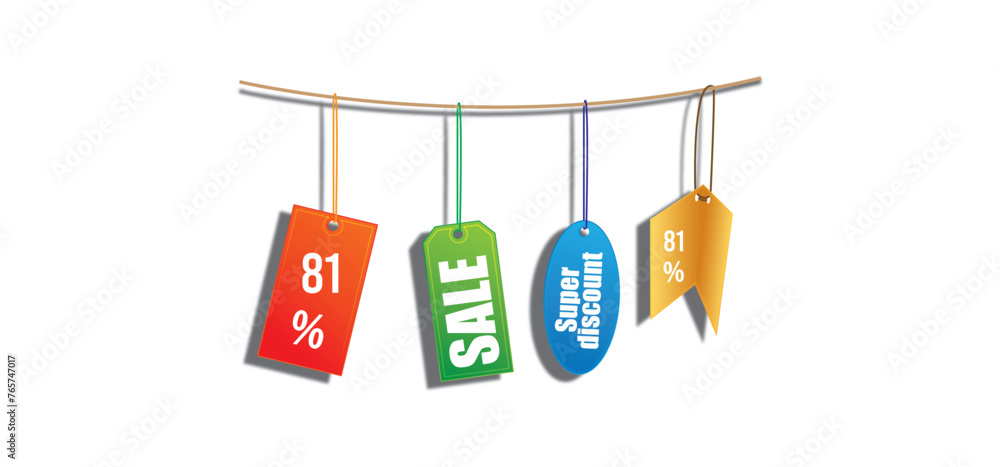 81% promotion sale label best offer free vector