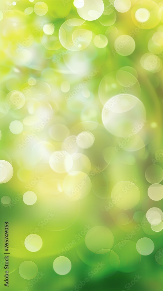 Obraz premium Luminous Green Bokeh: Abstract Background with Soft Light Circles