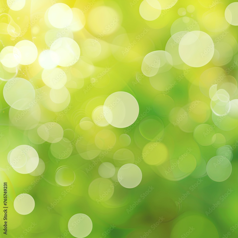 Luminous Green Bokeh: Abstract Background with Soft Light Circles Luminous Green Bokeh: Abstract Background with Soft Light Circles