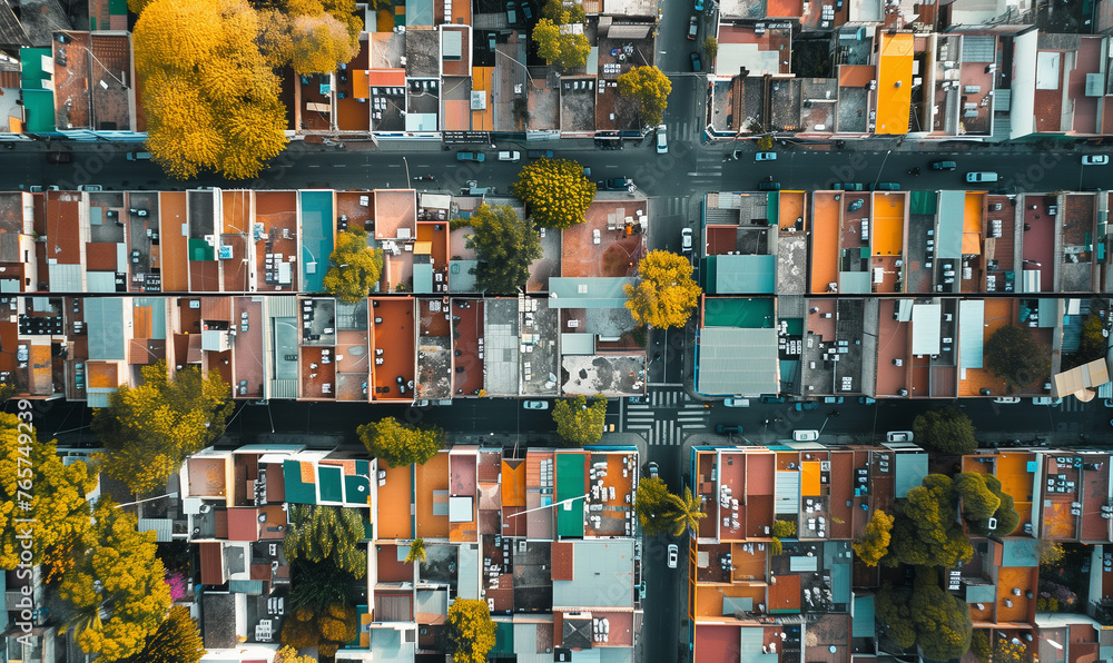 Aerial view of a cityscape