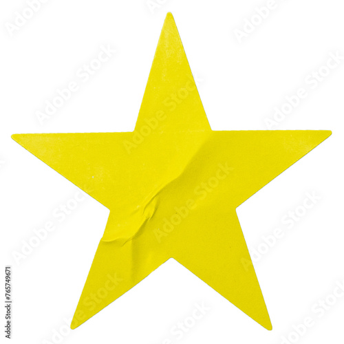 Transparent png of yellow star shape sticker.