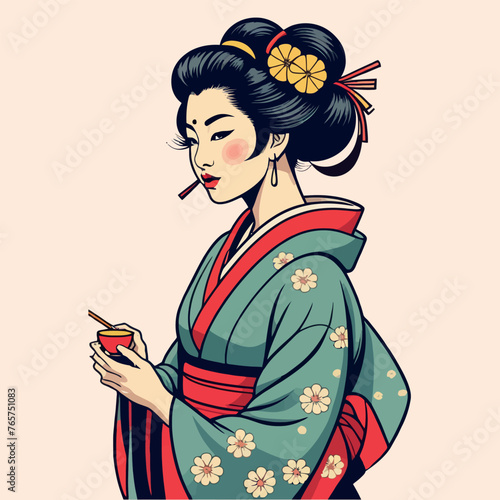 disegno geisha 02