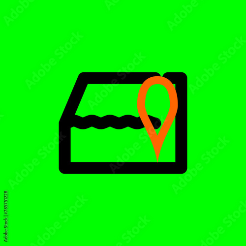 Vector graphic of shop shop market ion with pin map location logo vector icon illustration design