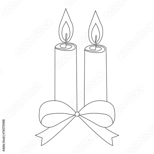 Continuous line drawing candle vector illustration design
Coloring page for kids white halloween candles vector illustration,
