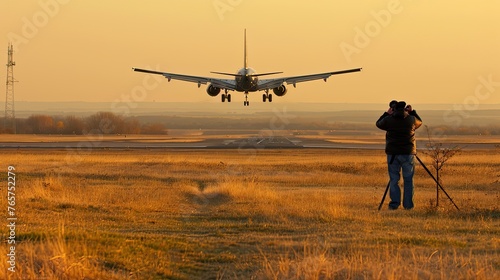 An atmospheric shot of the photographer amidst the landing's energy.