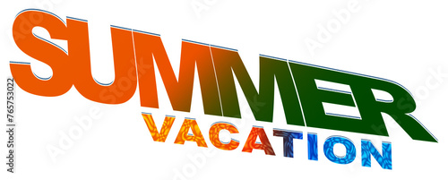 Summer Vacation logo, creative concept text design, illustration