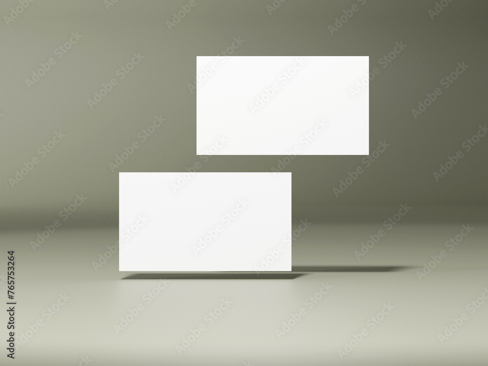 Realistic floating business branding cards template mockup. Realistic floating business branding cards template mockup.