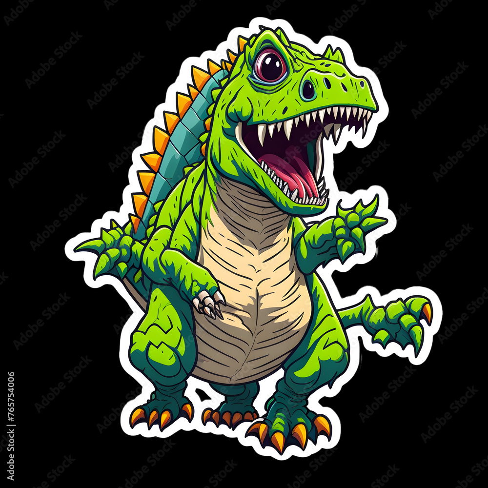Fototapeta premium Little Cartoon Dinosaur Stickers