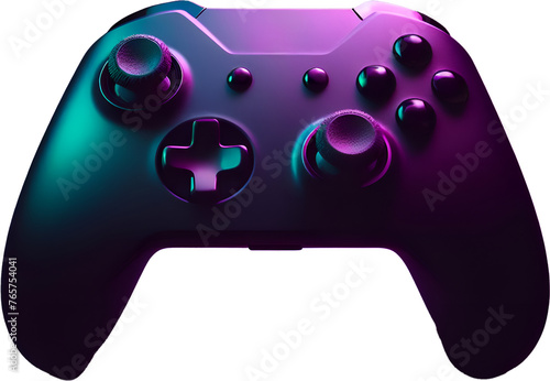 Purple themed game console. Transparent game handle