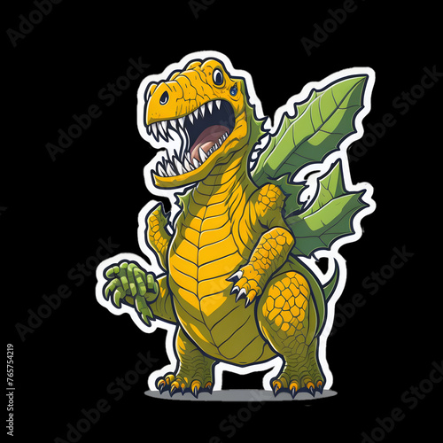 Little Cartoon Dinosaur Stickers photo