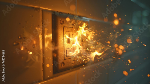 Electrical outlet with sparks