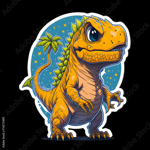 Little Cartoon Dinosaur Stickers photo