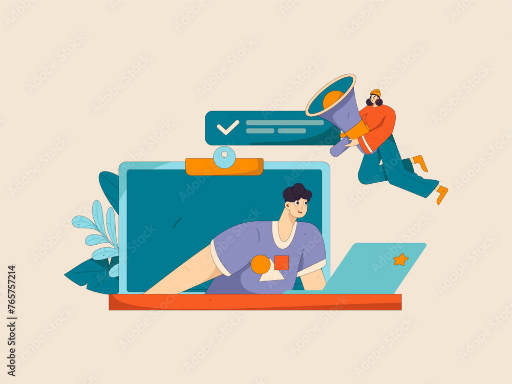 Flat vector illustration of business people operating work scene
Flat vector illustration of business people operating work scene