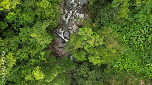 Green Mountains and River: Aerial Cinematography, Overhead Shot