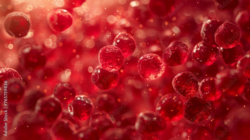 Detailed red blood cells in a vibrant microenvironment Detailed red blood cells in a vibrant microenvironment