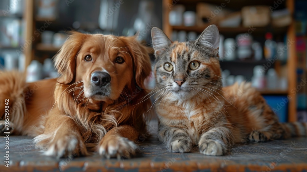 Cat and Dog Resting Together Cat and Dog Resting Together