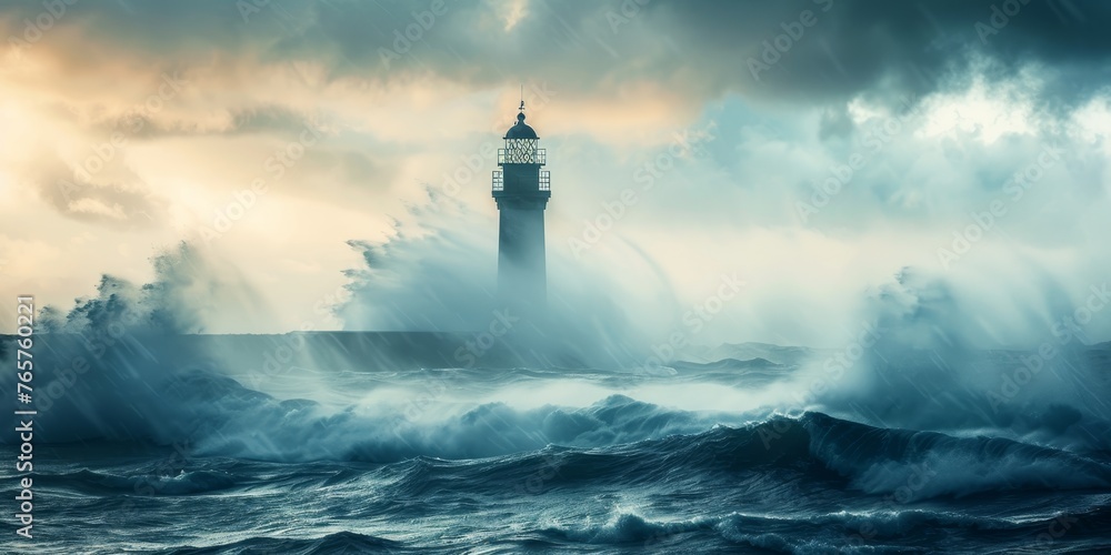 Lighthouse Amidst Storm