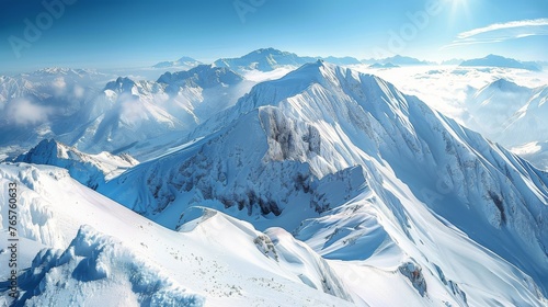Snow Covered Mountain Range Under Cloudy Sky