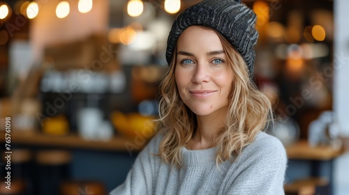Smiling Woman in Beanie