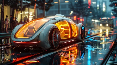 A conceptual image of futuristic car - sharing services using UHD digital platforms and smart payment systems
