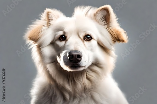 portrait of a walk white dog isolated on transparent background cutout © MISHAL