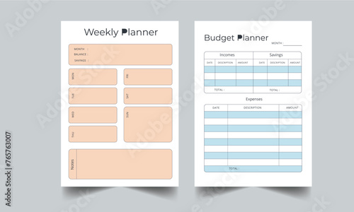 Budget Planner Printable template design.