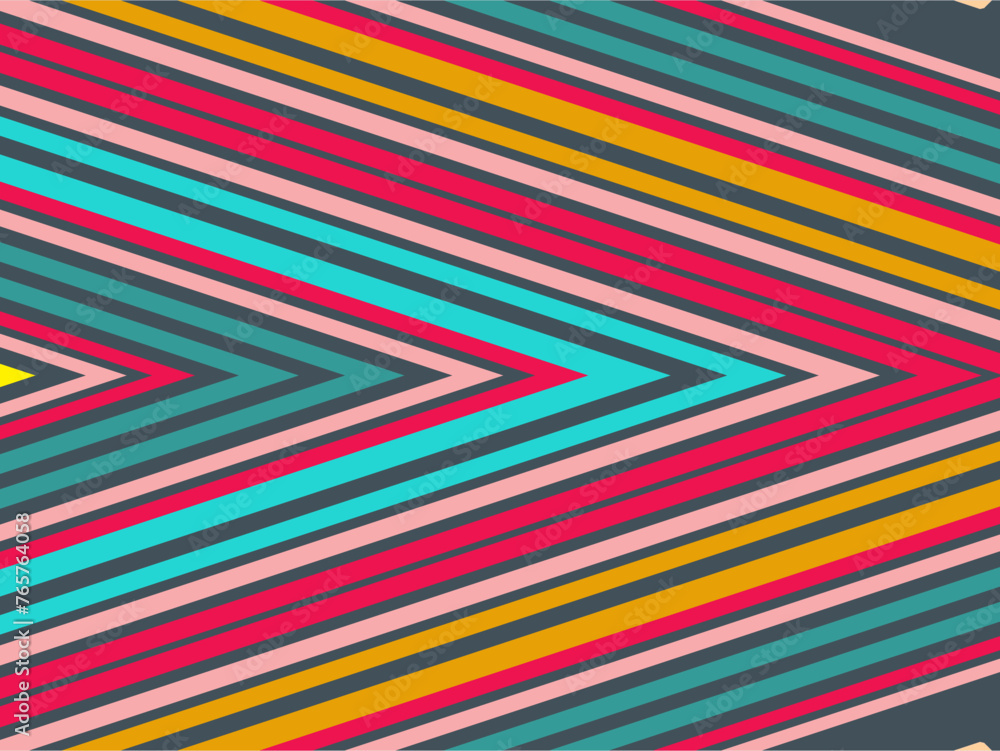 Abstract Background of Colorful Lines. Geometric Digital Art. Modern wallpaper.