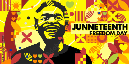 Juneteenth banner. Freedom day. Juneteenth Independence Day.	