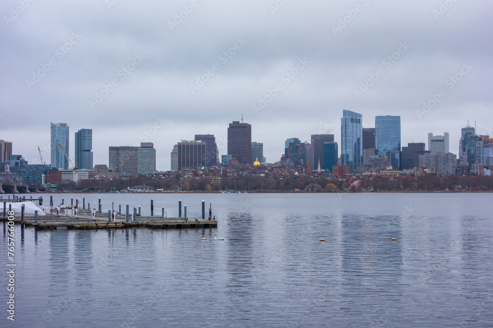 Boston Skyline Across Dorchester Bay