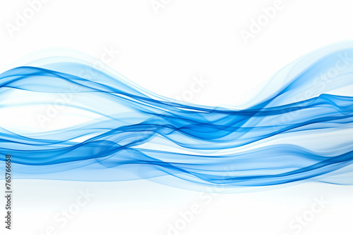 Blue Neon Motion isolated on white background. Blue light trail wave effect. Blue glowing line effect