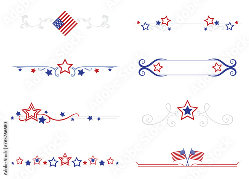 A set of American flag themed dividers
