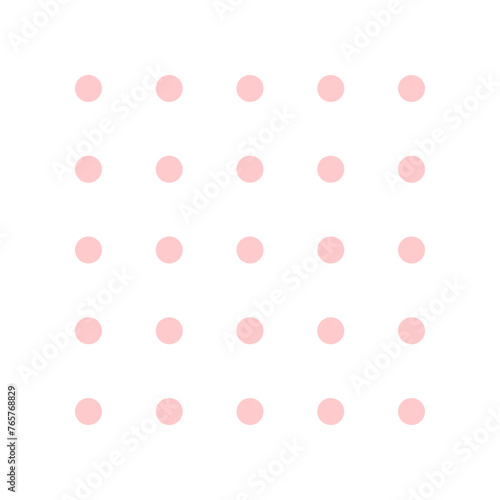 等間隔で四角形に並んだピンク色の丸 -シンプルでかわいい水玉模様のデザイン素材