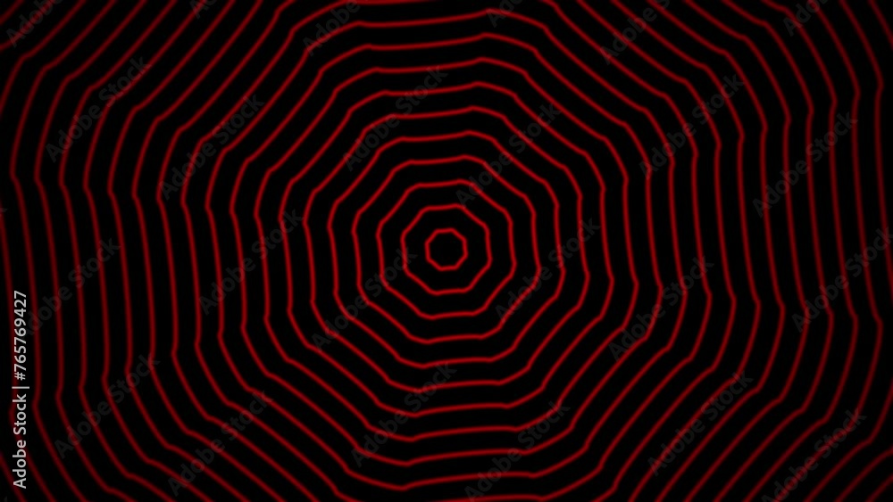 wave concentric animation red abstract hypnotic background. Minimal and multicolor loop. Radio wave octagonal polygonal shape wave concentric animation red abstract hypnotic background. Minimal and multicolor loop. Radio wave octagonal polygonal shape