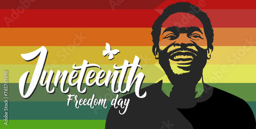 Juneteenth banner. Freedom day. Juneteenth Independence Day.	