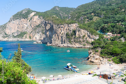 Paleokastritsa beach on Korfu, Greece photo