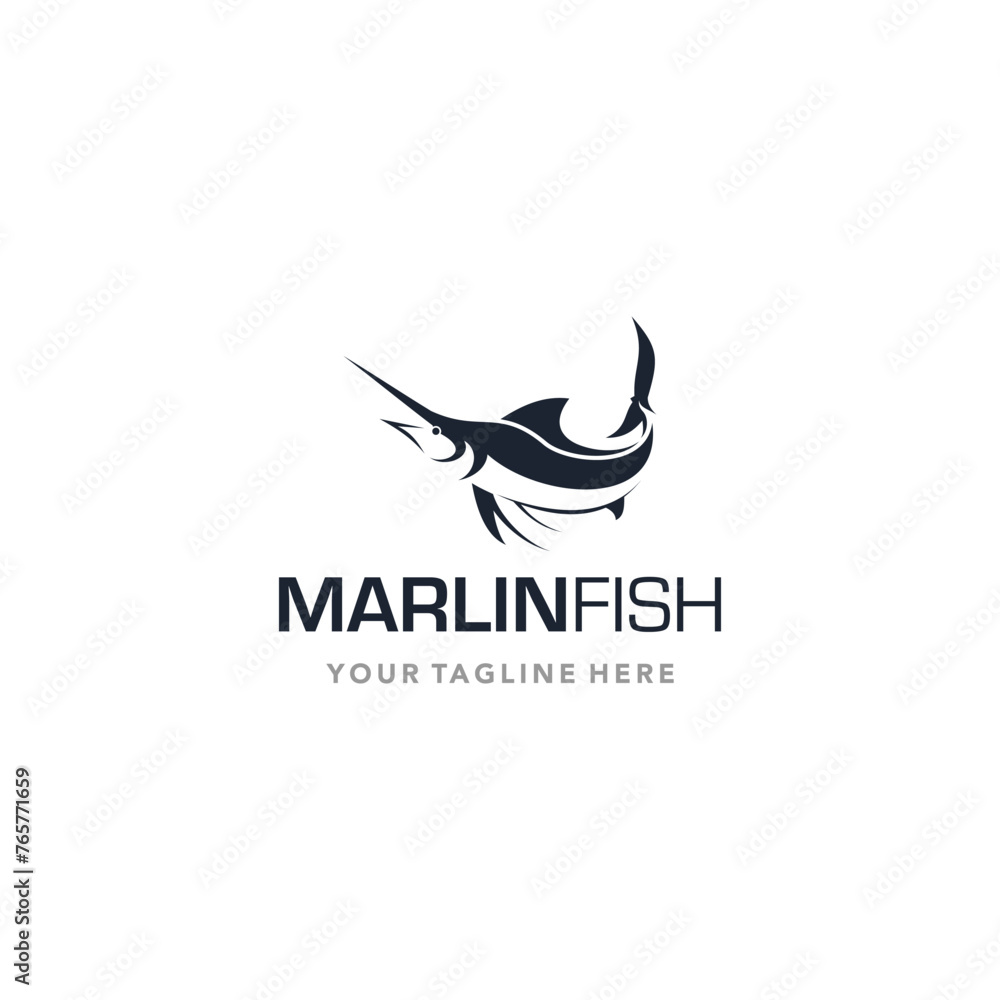 Marlin fish Logo isolated on white background. Design Marlin fish for logo, Simple and clean flat design of the swordfish logo template. Suitable for your design need, logo, illustration, animation. Marlin fish Logo isolated on white background. Design Marlin fish for logo, Simple and clean flat design of the swordfish logo template. Suitable for your design need, logo, illustration, animation.
