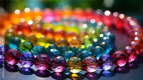 Rainbow semiprecious Beaded Necklace