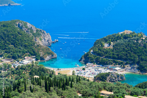 Fototapeta Naklejka Na Ścianę i Meble -  Paleokastritsa beach on Korfu, Greece