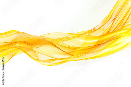 Yellow Neon Motion isolated on white background. Yellow light trail wave effect. Yellow glowing line effect