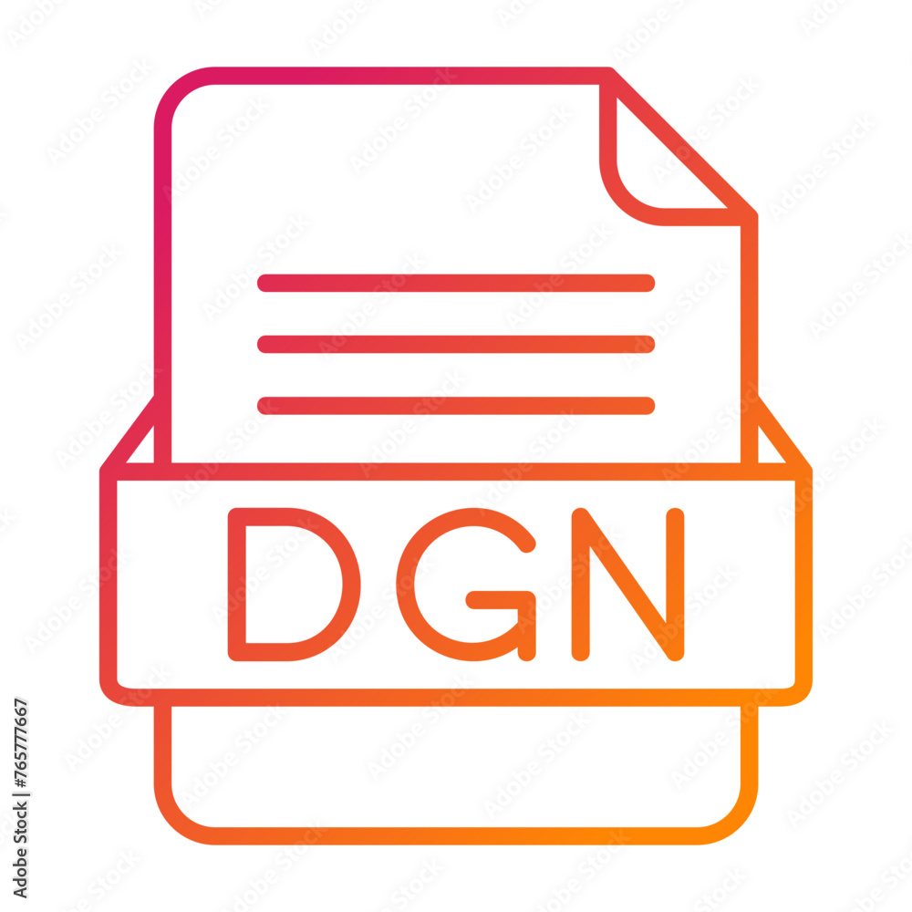 DGN File Format Vector Icon Design