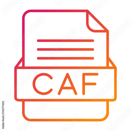 CAF File Format Vector Icon Design