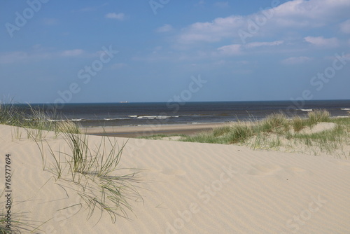Sanddünen am Strand der Nordsee in Holland bei Noordwijk
