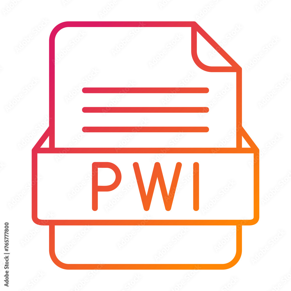 PWI File Format Vector Icon Design PWI File Format Vector Icon Design